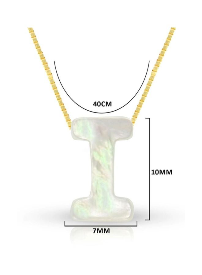 Vera Perla - 18 Karat Gold I Letter Mother Of Pearl Necklace - Image 1