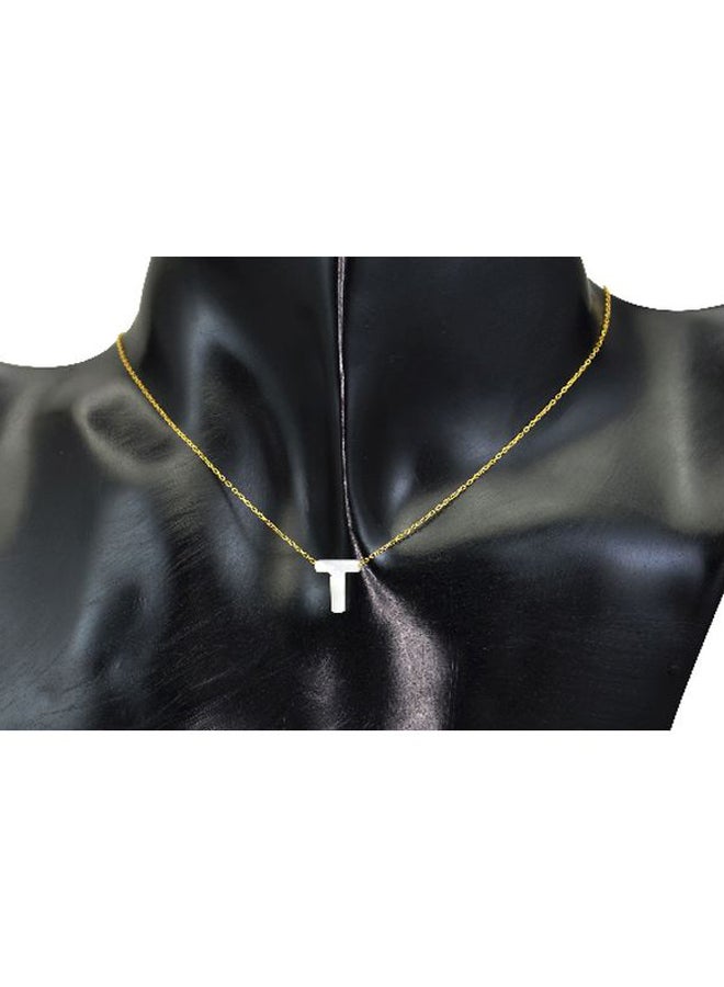 Vera Perla - 18 Karat Gold I Letter Mother Of Pearl Necklace - Image 1
