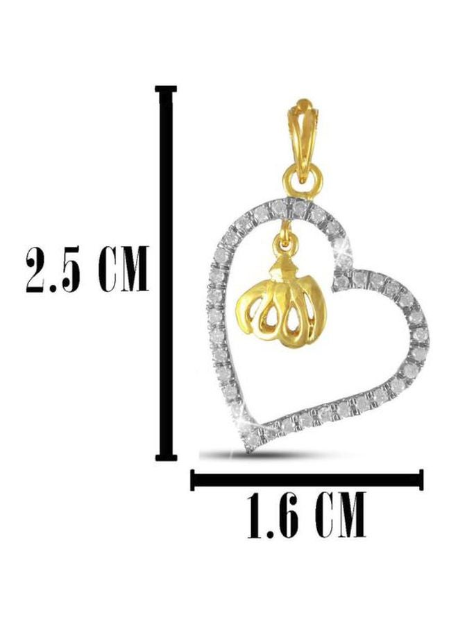 Vera Perla 18 Karat Solid Gold Allah In The Heart 0.20Ct Diamond Pendant  - Image 2