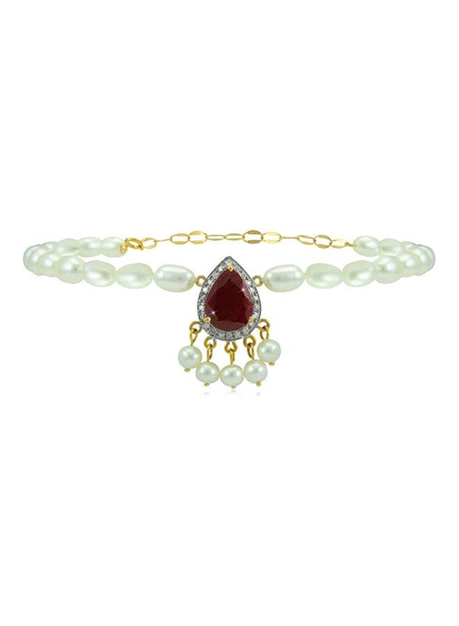 Vera Perla 18 Karat Gold 0.12 Ct Ruby Bracelet - Image 1