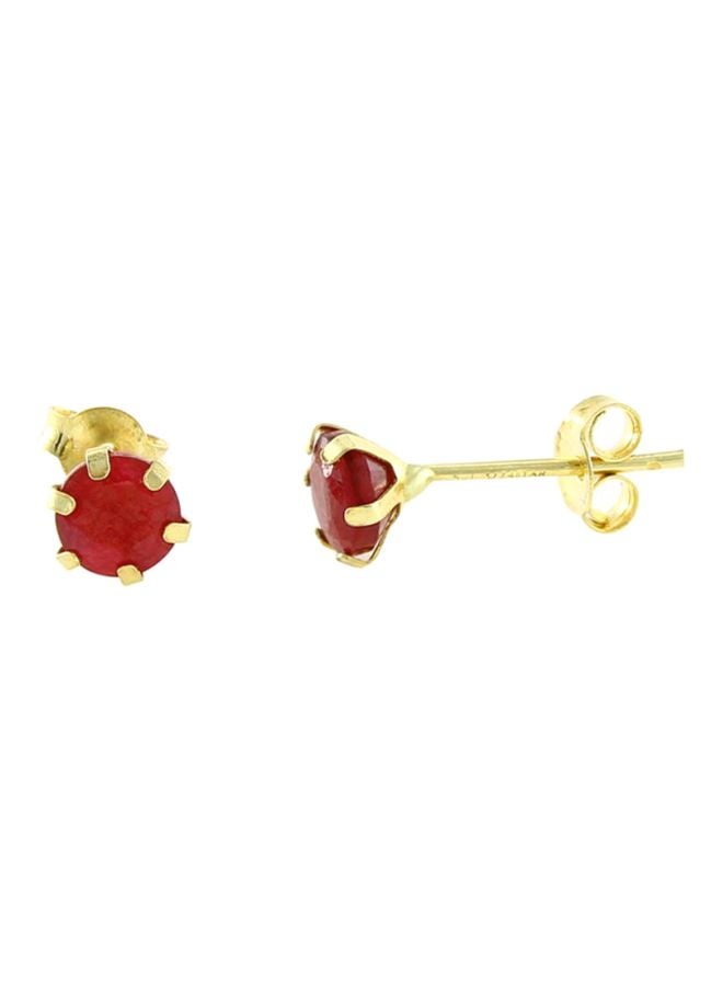 Vera Perla 18 Karat Solid Gold Ruby Earrings - Image 1