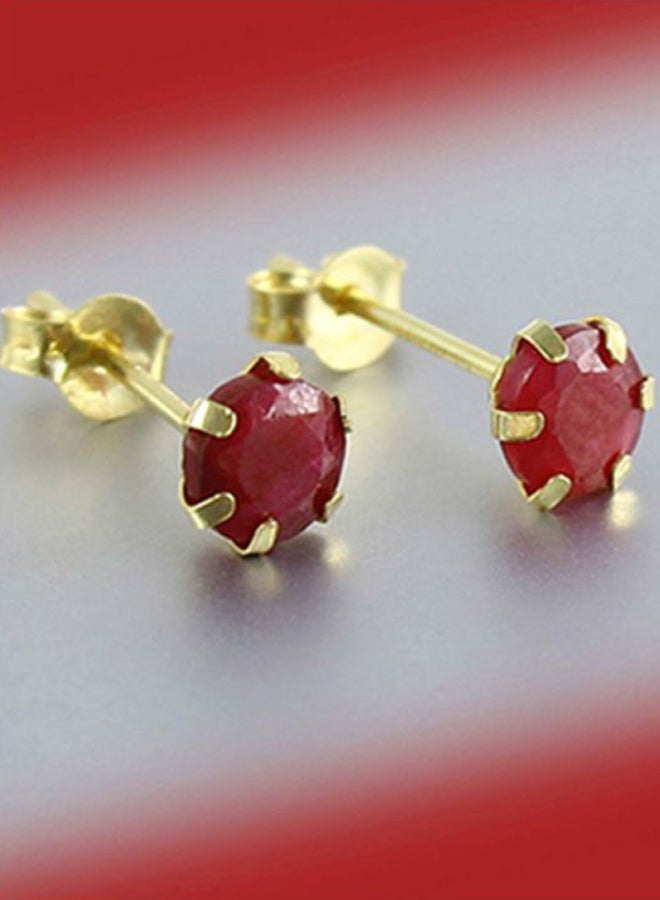 Vera Perla 18 Karat Solid Gold Ruby Earrings - Image 2