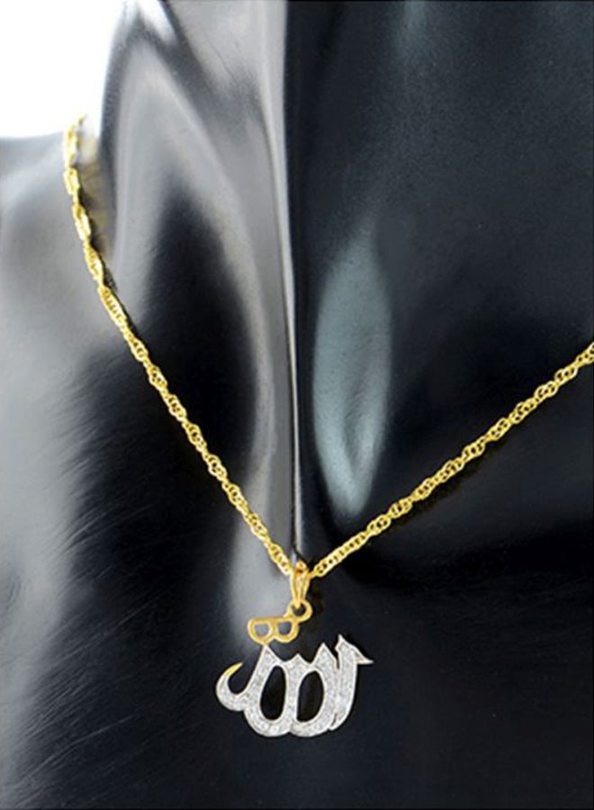 Vera Perla - 18 Karat Gold Allah 0.17 Ct Diamonds Necklace - Image 1