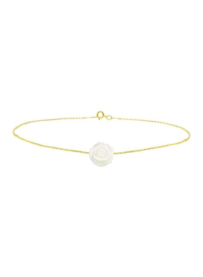 Vera Perla 18 Karat Gold Carved Mother Of Pearl Shell Bracelet  - Image 1