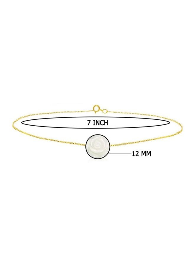 Vera Perla 18 Karat Gold Carved Mother Of Pearl Shell Bracelet  - Image 2