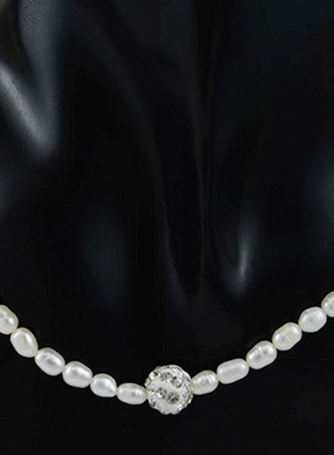 10 Karat Gold Built-in Crystal Balls And Pearls Necklace - v1598257990/N14348305A_4