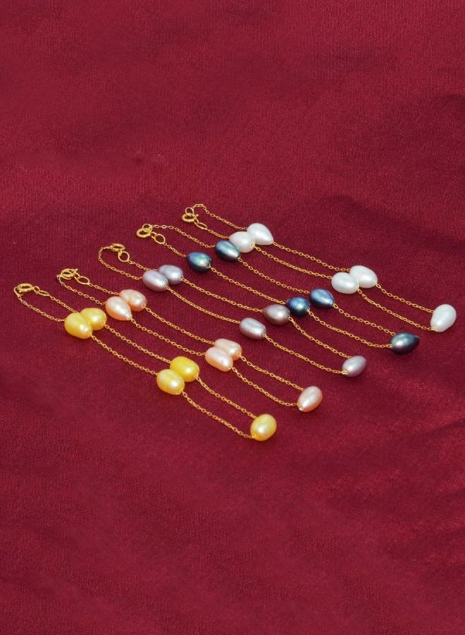 Vera Perla 18 Karat Gold Pearls Bracelet Set  - Image 2
