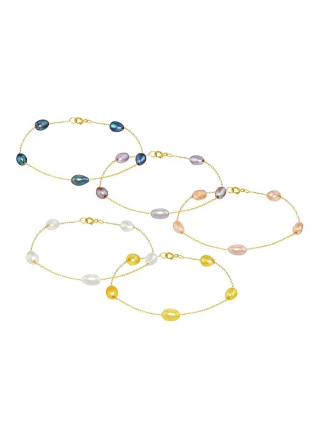 Vera Perla 18 Karat Gold Pearls Bracelet Set  - Image 1