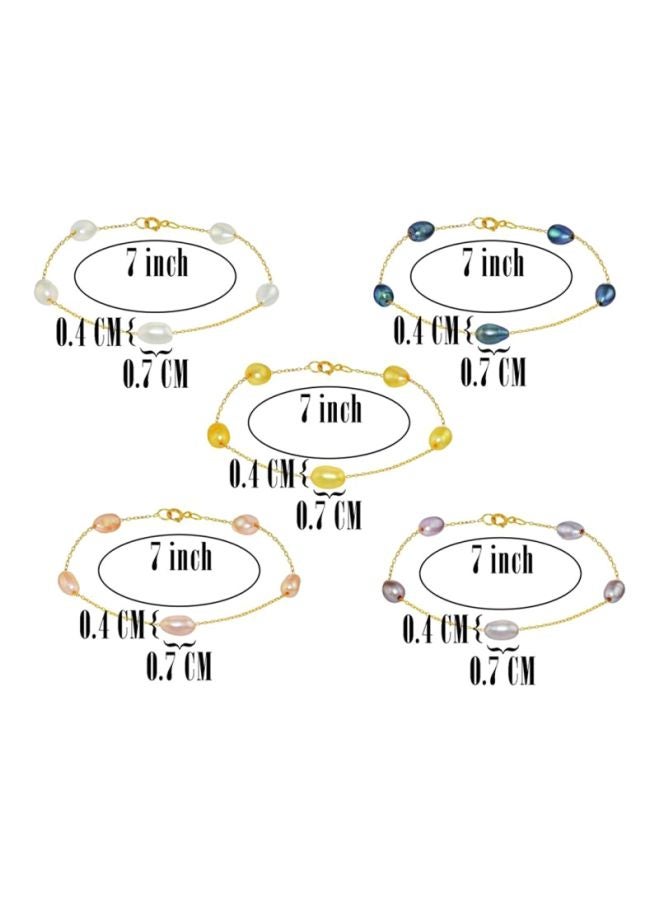 Vera Perla 18 Karat Gold Pearls Bracelet Set  - Image 4