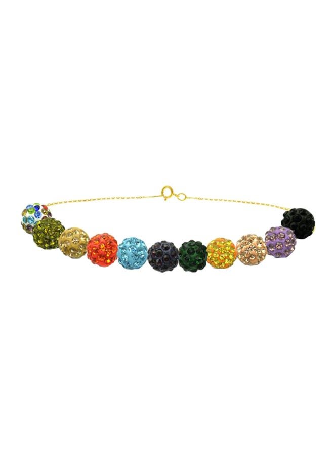 Vera Perla - 18 Karat Gold Necklace And Bracelet Set With Crystal Balls - Image 1