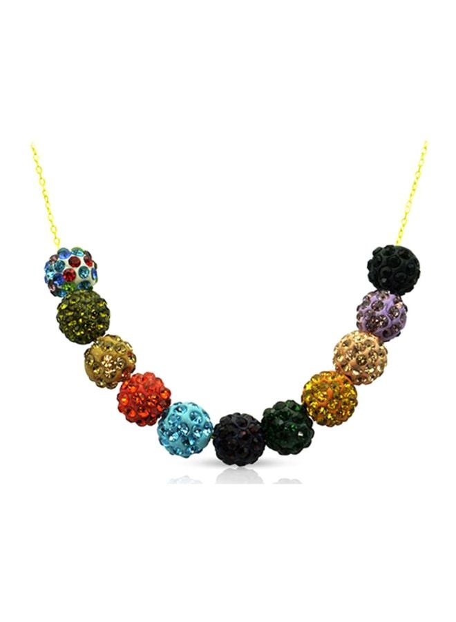 Vera Perla - 18 Karat Gold Necklace And Bracelet Set With Crystal Balls - Image 1