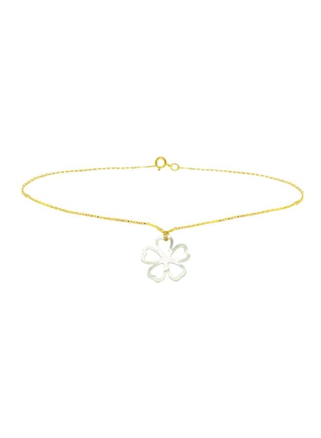 Vera Perla - 18 Karat Gold Lucky Clover Mother Of Pearl Bracelet - Image 1