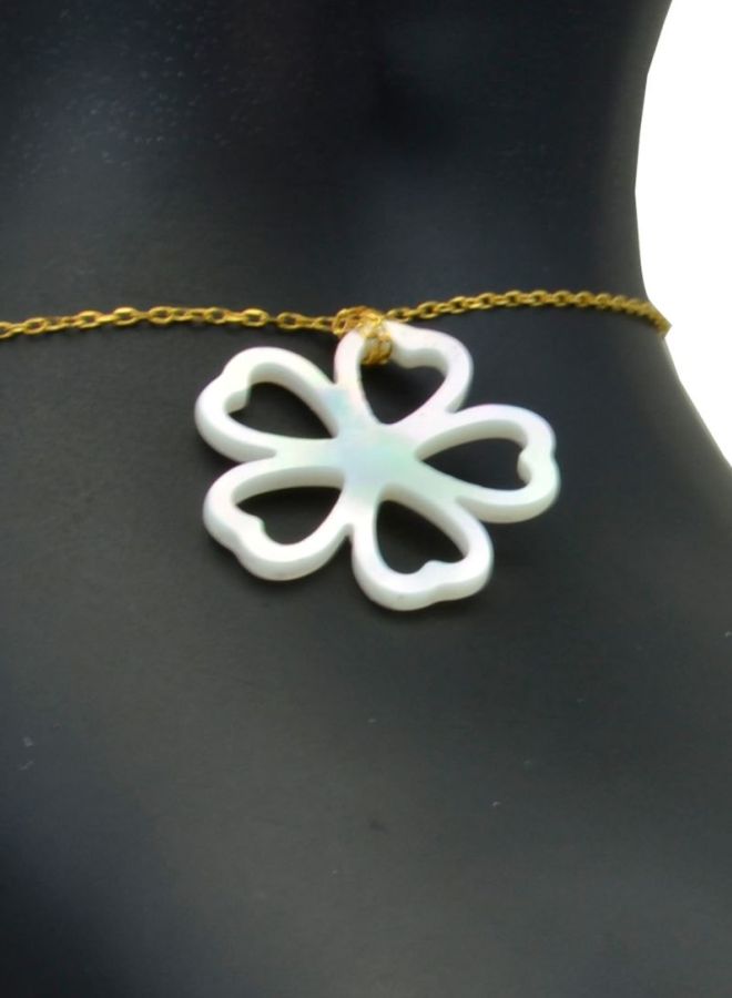 Vera Perla - 18 Karat Gold Lucky Clover Mother Of Pearl Bracelet - Image 1