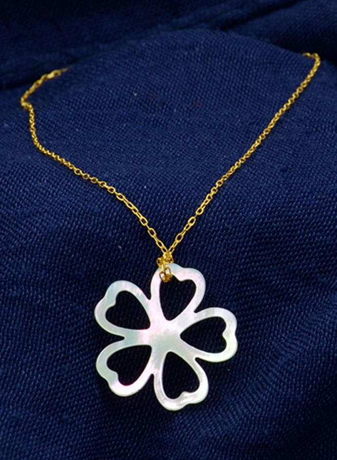 Vera Perla - 18 Karat Gold Lucky Clover Mother Of Pearl Bracelet - Image 1