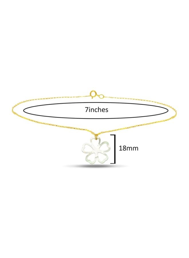 Vera Perla - 18 Karat Gold Lucky Clover Mother Of Pearl Bracelet - Image 1
