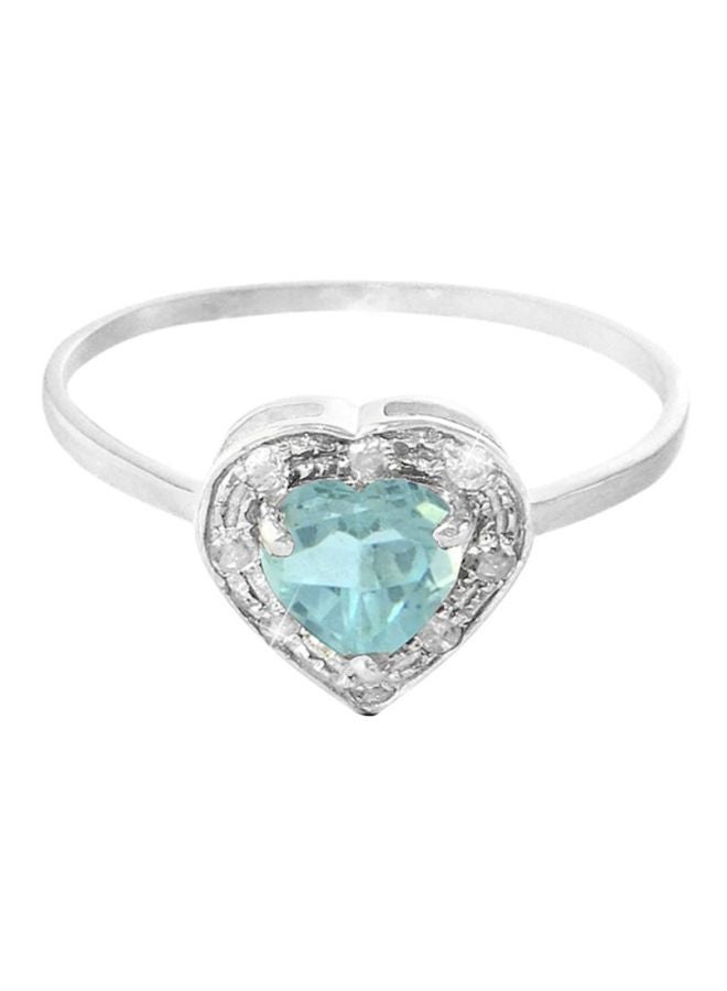 White Gold Diamonds And Topaz Ring 0.08 Carat