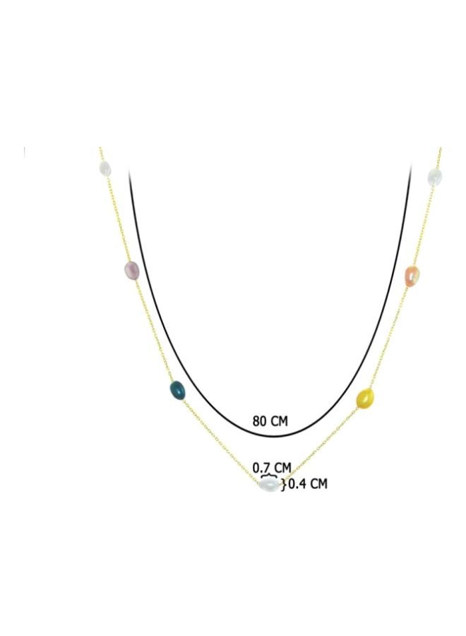 Vera Perla - 10 Karat Gold Pearls Opera Necklace - Image 1