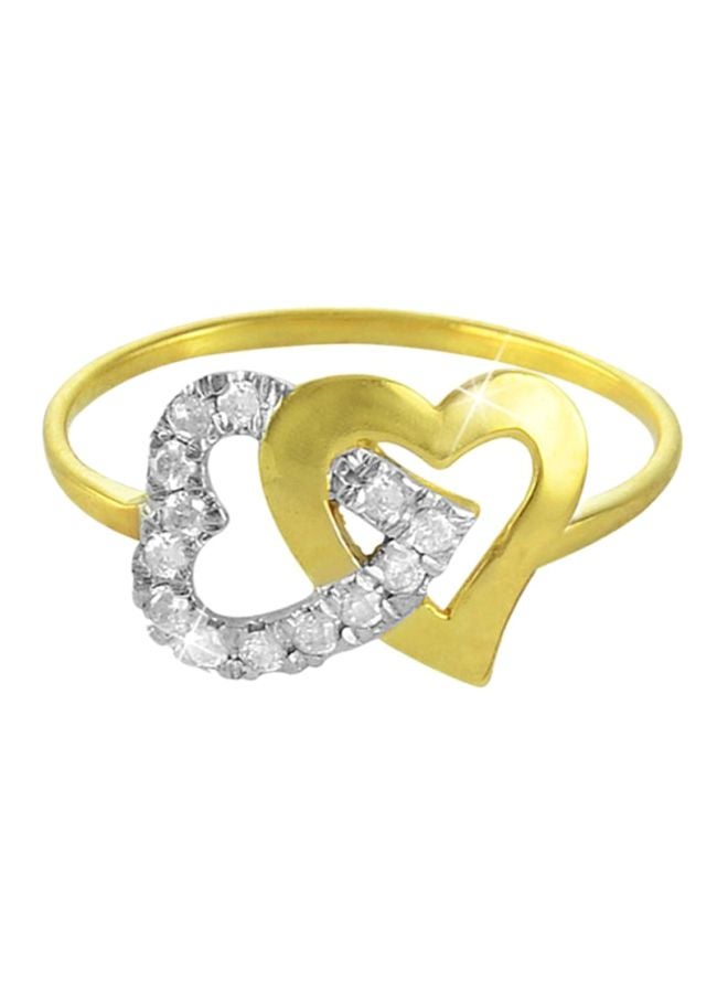 فيرا بيرلا خاتم من الذهب عيار 18 قيراط مرصع بالألماس بتصميم قلوب متشابكة - Image 1