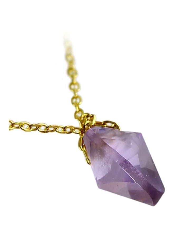 Vera Perla - 10 Karat Gold Amethyst Pendant Necklace - Image 1