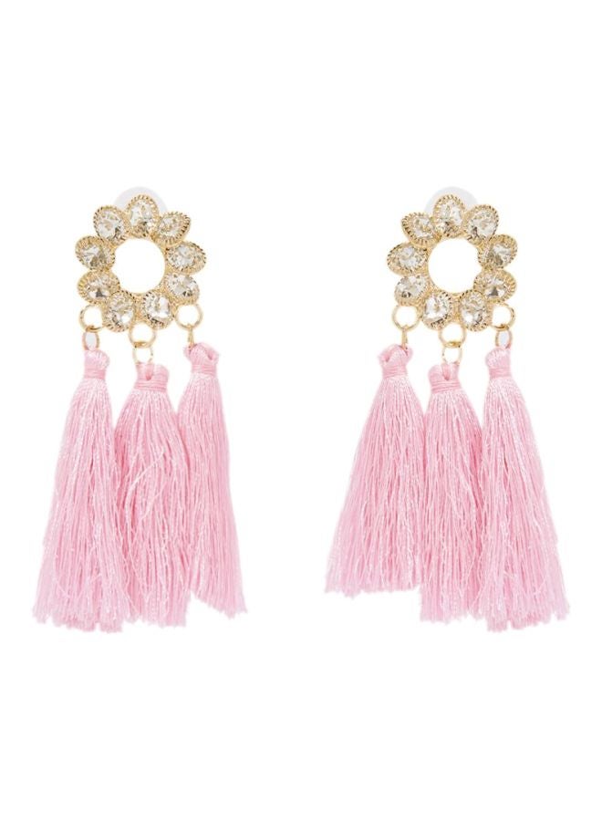 يويجين أقراط ثلاثية مزينة بأشكال الشرابة بتصميم زهور - Image 1