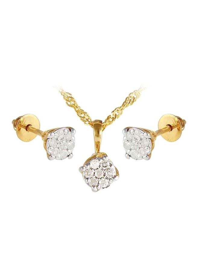 Vera Perla 18 Karat Gold 0.21 Ct Diamond Jewellery Set  - Image 1