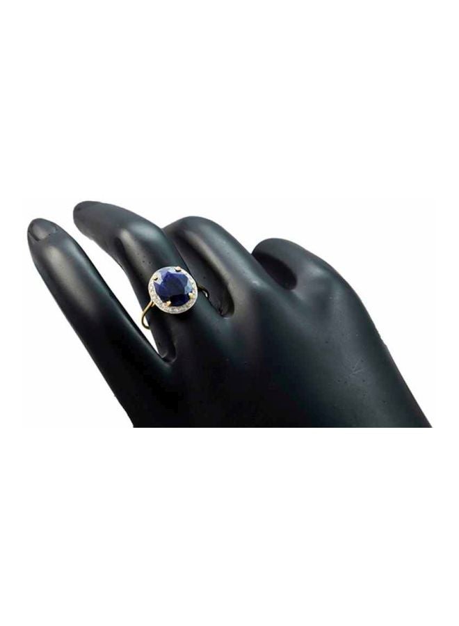 Vera Perla 18 Karat Gold Oval Diamond Sapphire Ring - Image 2