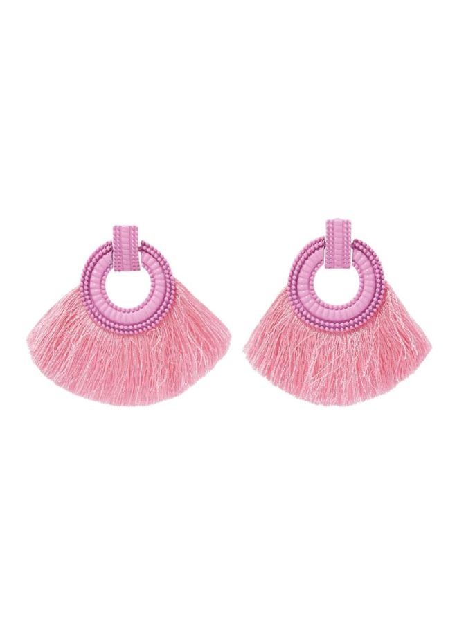 Hoop Design Tassel Earrings