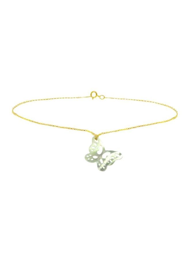 Vera Perla - 18 Karat Gold Cute Butterfly Mother Of Pearl Chain Bracelet - Image 1