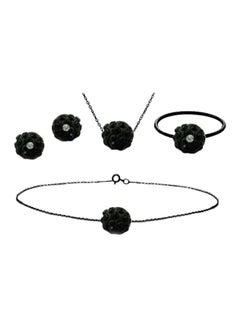 3-Piece 18 Karat Solid Black Gold Jewellery Set