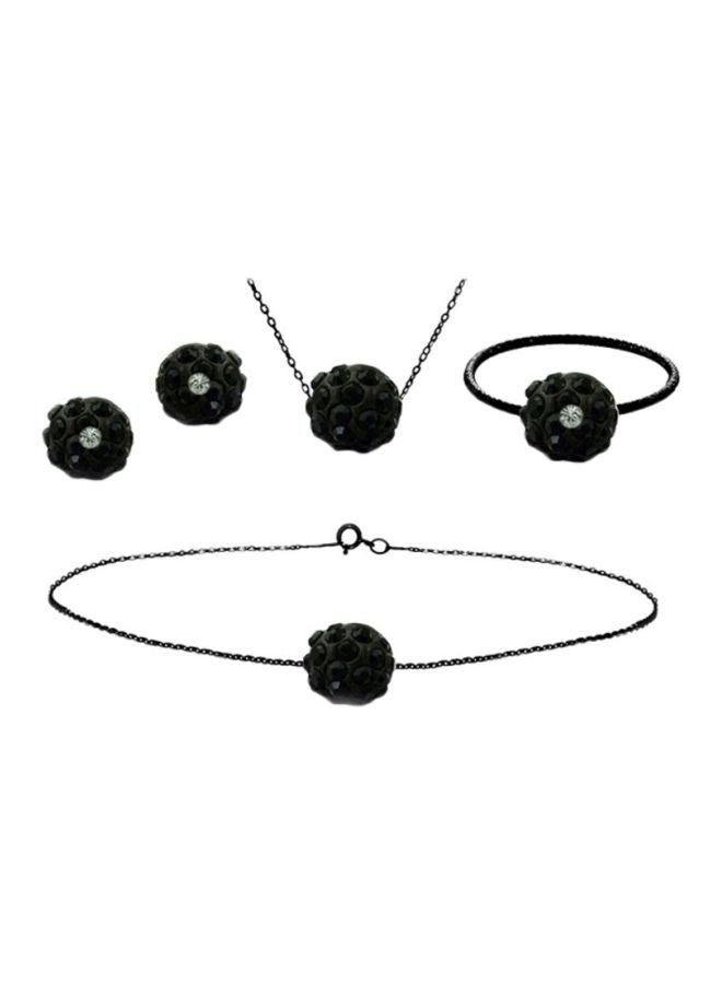 Vera Perla - 3-Piece 18 Karat Solid Black Gold Jewellery Set - Image 1