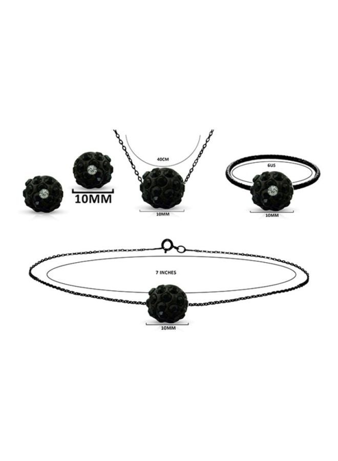 Vera Perla - 3-Piece 18 Karat Solid Black Gold Jewellery Set - Image 1