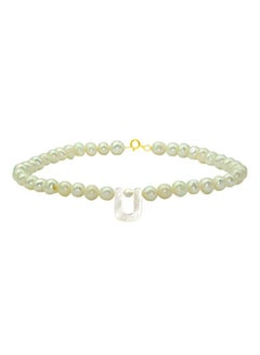 Pearls Strand Letter U Bracelet
