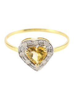 18 Karat Gold Diamonds And Citrine Ring