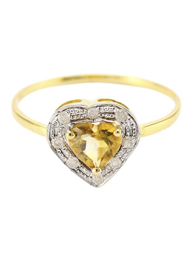 Vera Perla - 18 Karat Gold Diamonds And Citrine Ring - Image 1