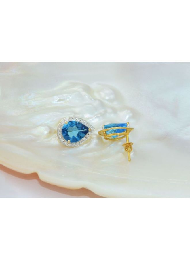 Vera Perla 18 Karat Gold With Drop Cut Diamonds Earrings  - Image 2
