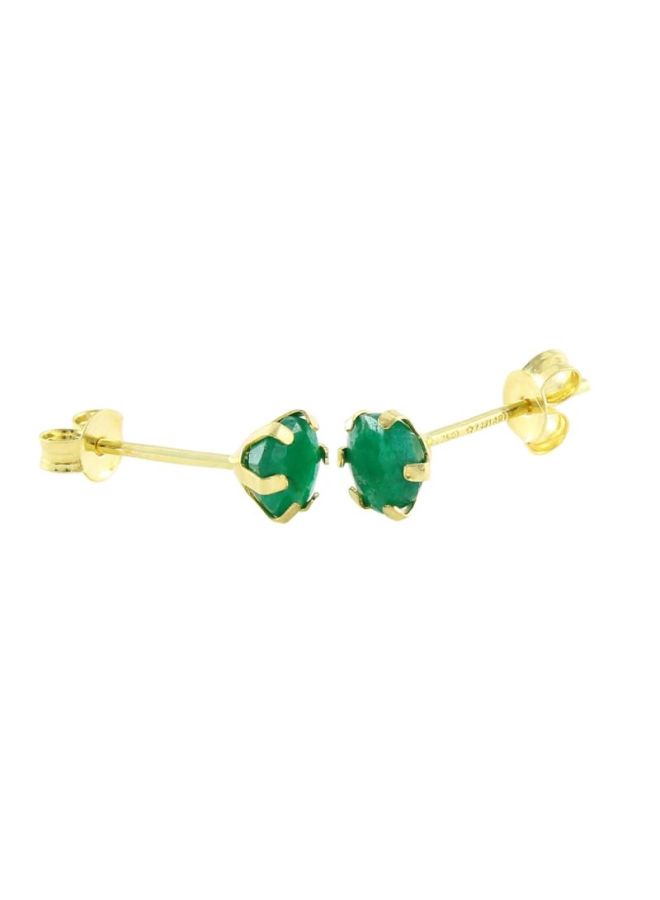Vera Perla 18 Karat Gold And meralds Earrings  - Image 2