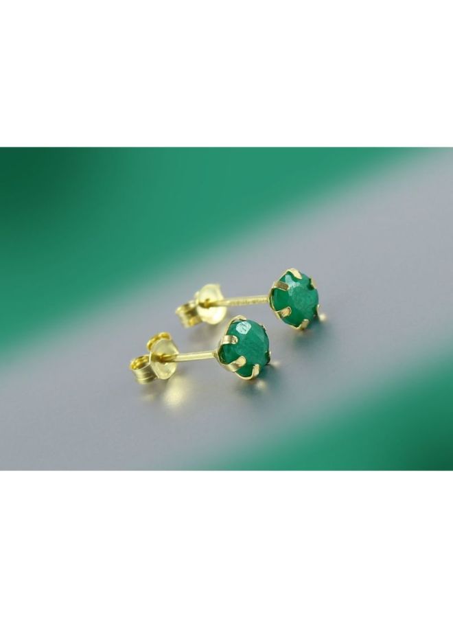 Vera Perla 18 Karat Gold And meralds Earrings  - Image 3