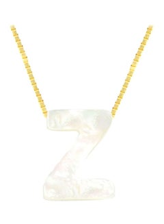 18K Gold Z Letter Mother Of Pearl Pendant Necklace
