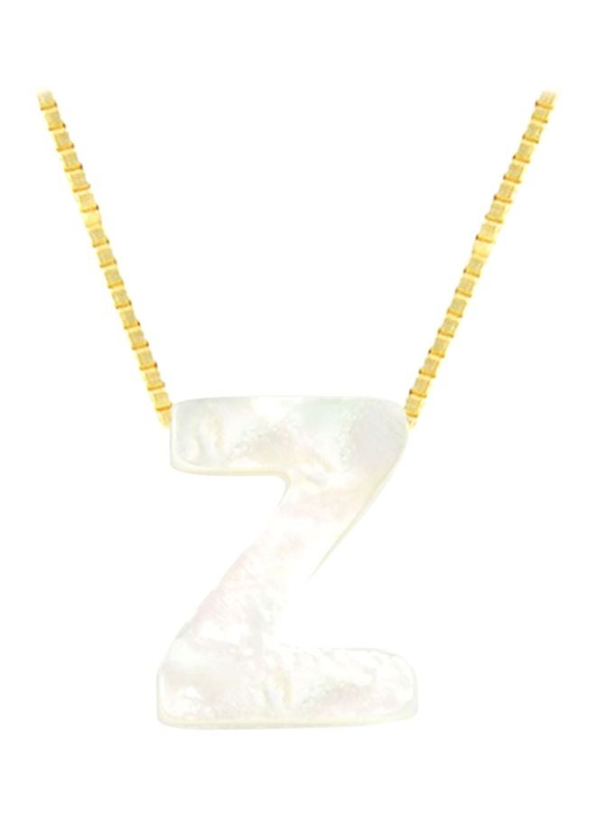 Vera Perla - 18K Gold Z Letter Mother Of Pearl Pendant Necklace - Image 1