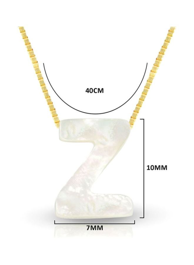 Vera Perla - 18K Gold Z Letter Mother Of Pearl Pendant Necklace - Image 1