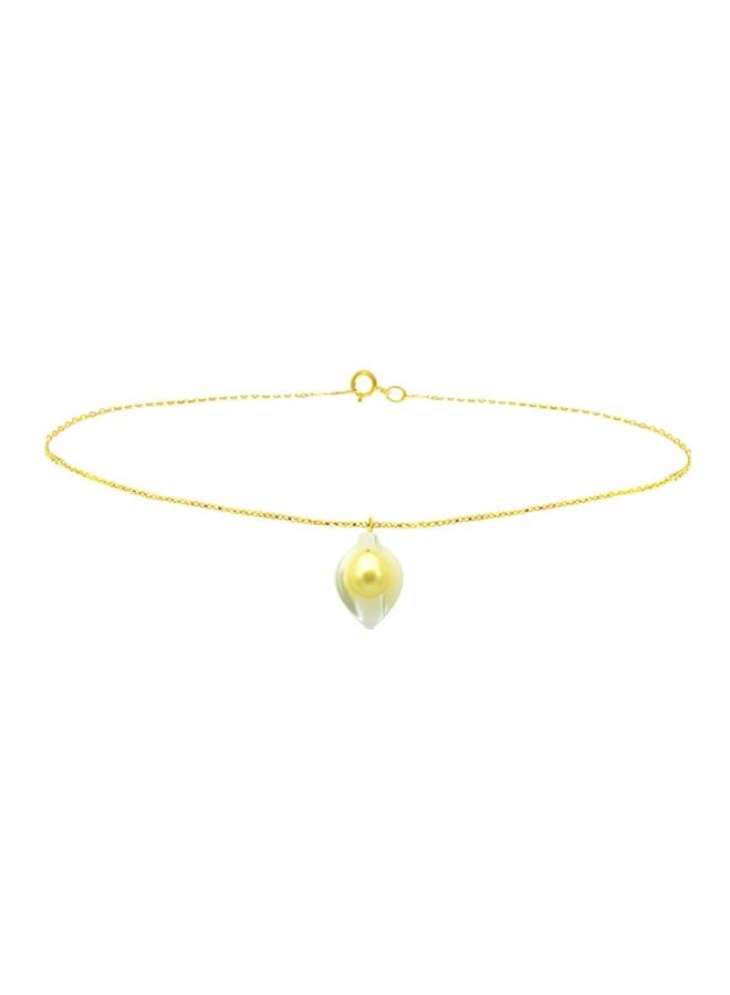 Vera Perla - 18K Gold Calla Lily Mother Of Pearl With Pearl Bracelet - Image 1