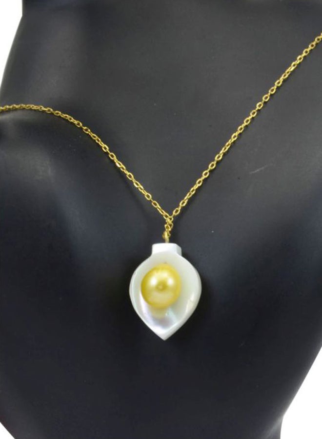 Vera Perla - 18K Gold Calla Lily Mother Of Pearl With Pearl Bracelet - Image 1