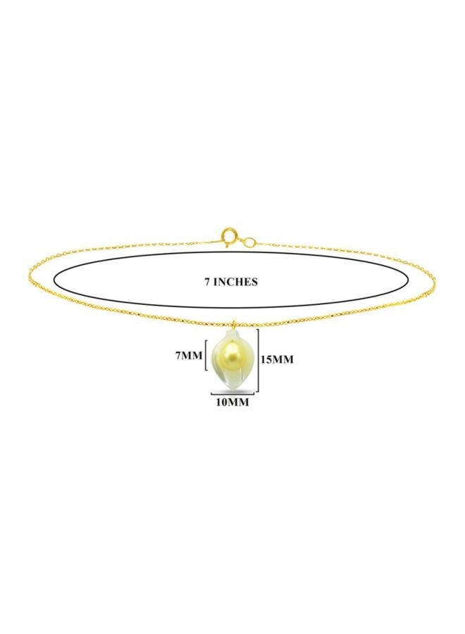 Vera Perla - 18K Gold Calla Lily Mother Of Pearl With Pearl Bracelet - Image 1