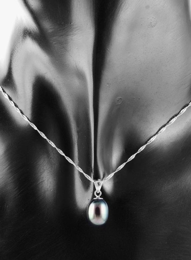 Vera Perla - 925 Sterling Silver Pearl Pendant Necklace - Image 1