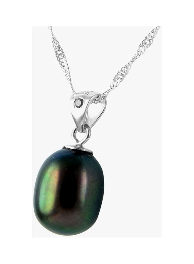 Vera Perla - 925 Sterling Silver Pearl Pendant Necklace - Image 1
