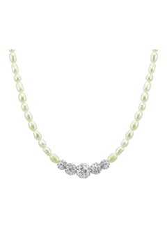 18K Gold Crystals And Pearls Necklace
