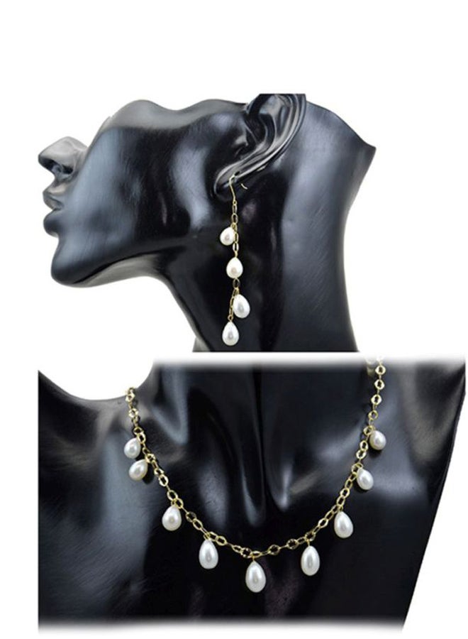 Vera Perla - 18K Gold Pearl Drops Jewelry Set - Image 1