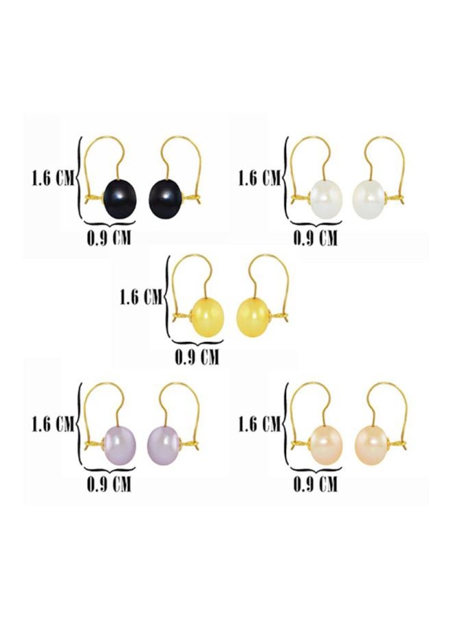 Vera Perla Pair Of 5 10k Gold Button Pearl Earrings - Image 2