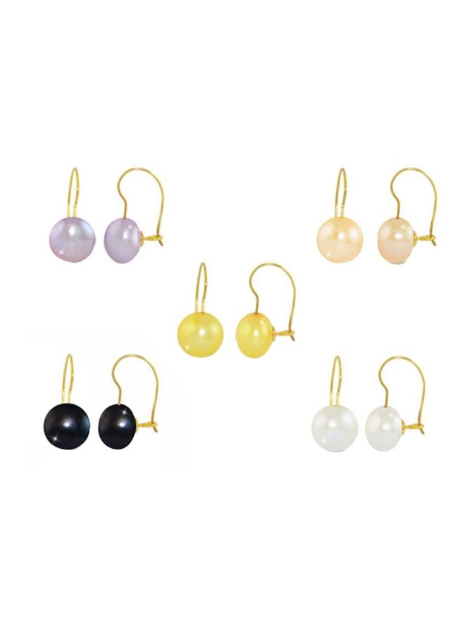 Vera Perla Pair Of 5 10k Gold Button Pearl Earrings - Image 1