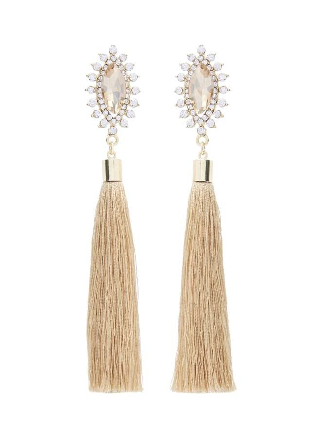 Crystal Studded Dangle Earrings